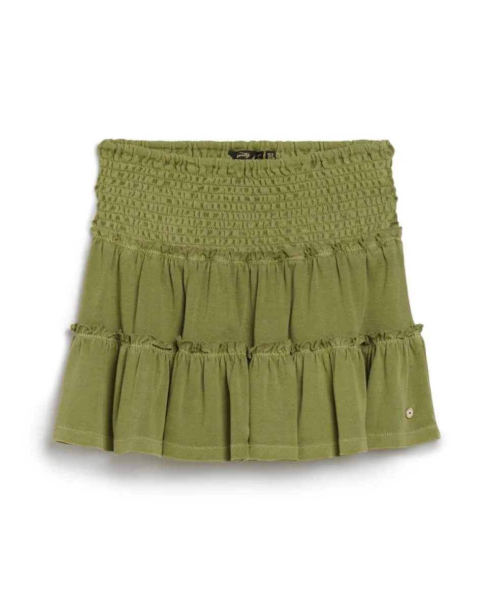 Tiered Jersey Mini Skirt