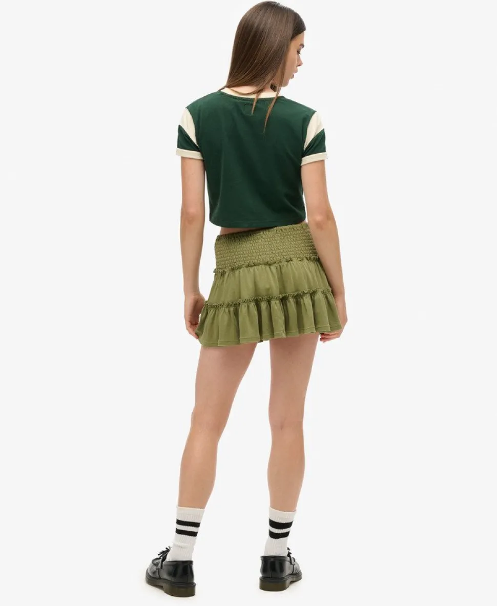 Tiered Jersey Mini Skirt