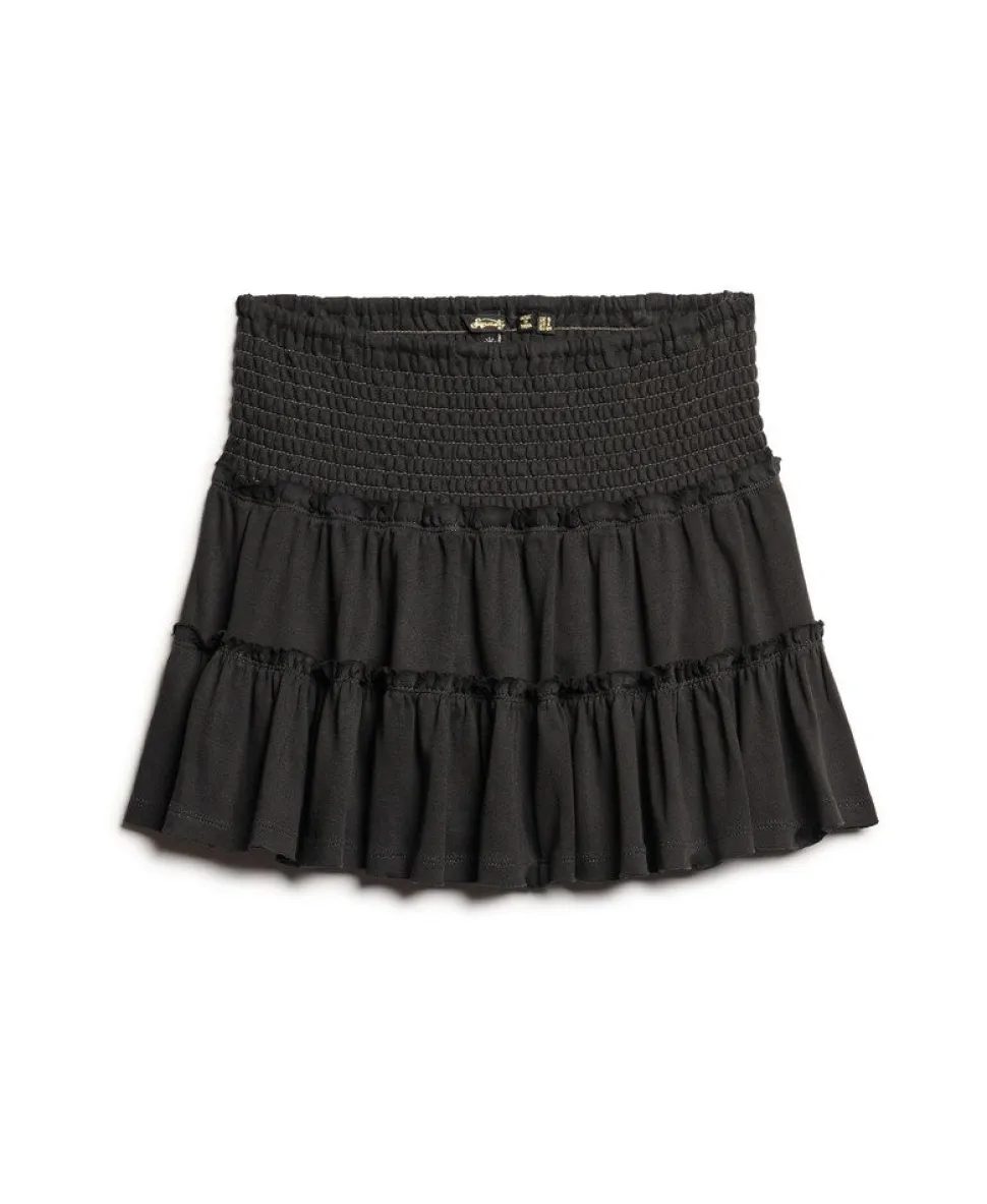 Tiered Jersey Mini Skirt
