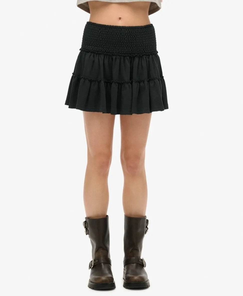 Tiered Jersey Mini Skirt