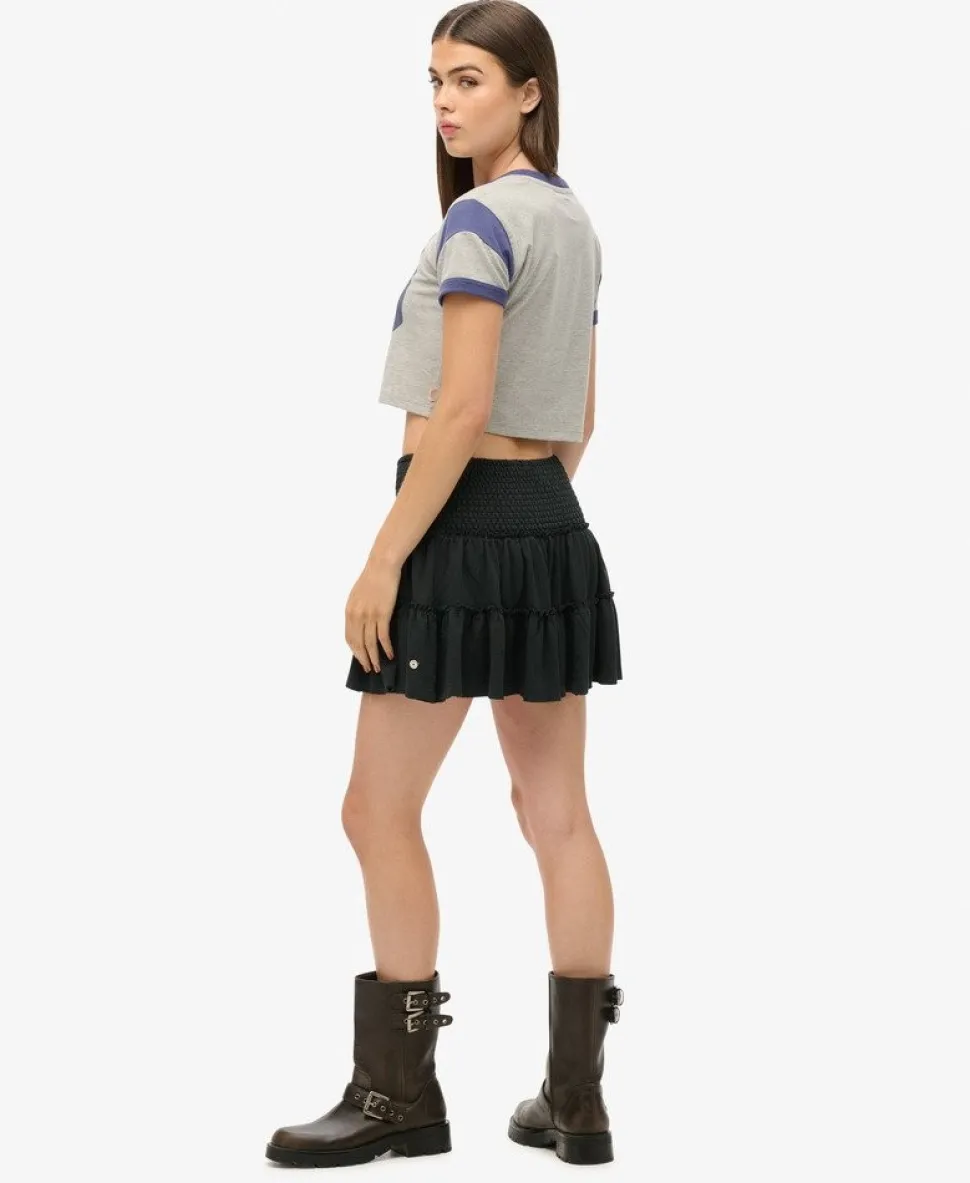 Tiered Jersey Mini Skirt