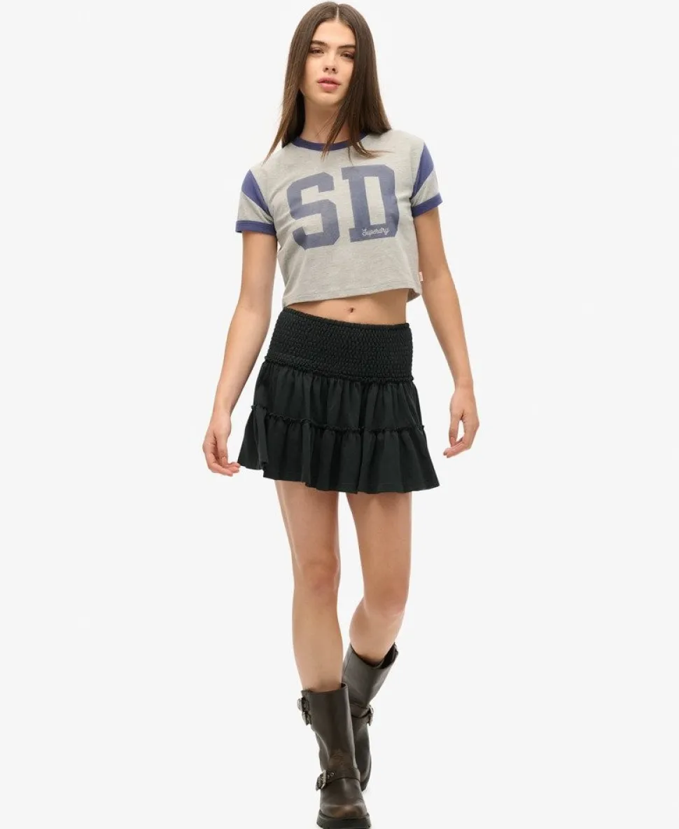 Tiered Jersey Mini Skirt