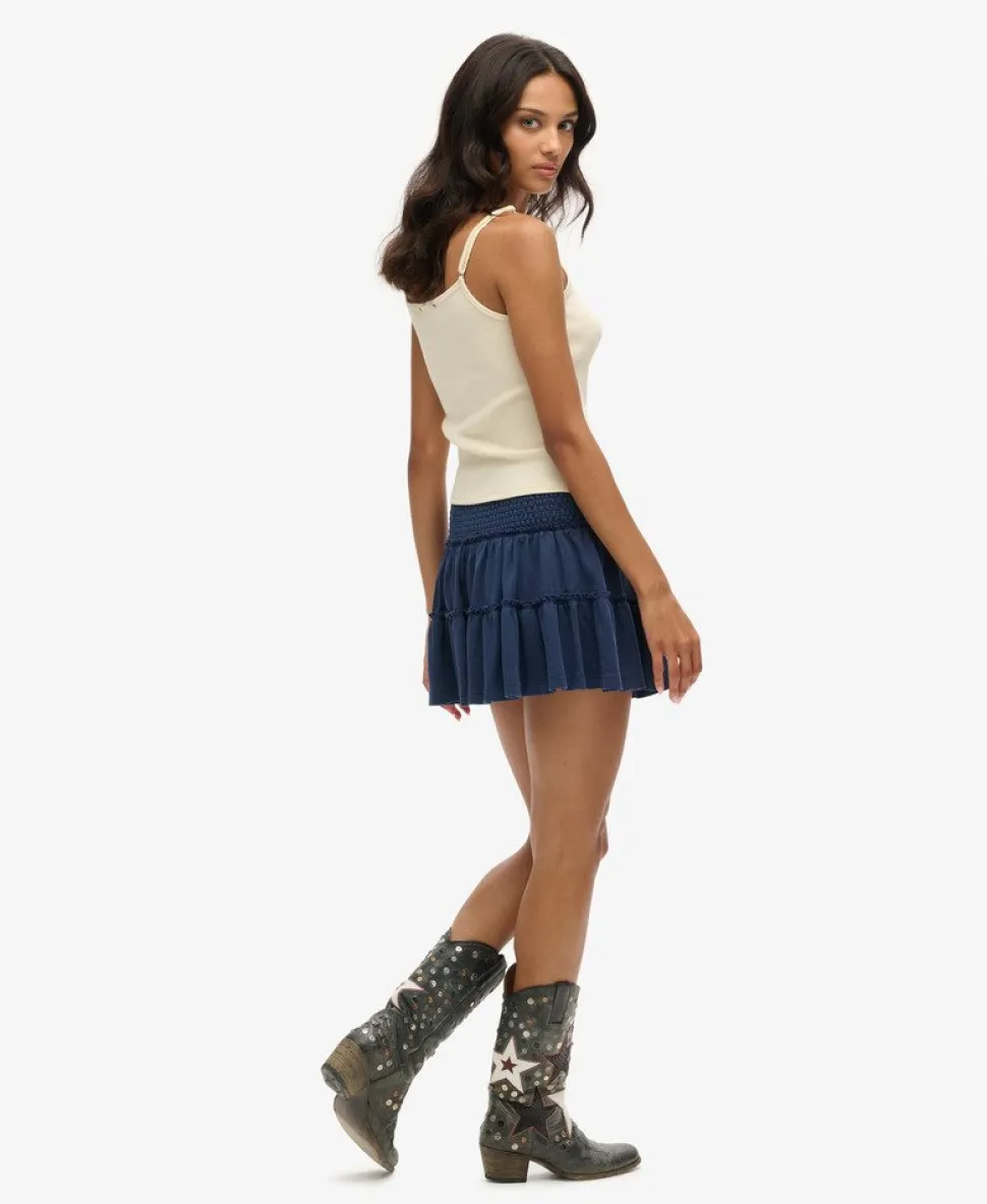 Tiered Jersey Mini Skirt
