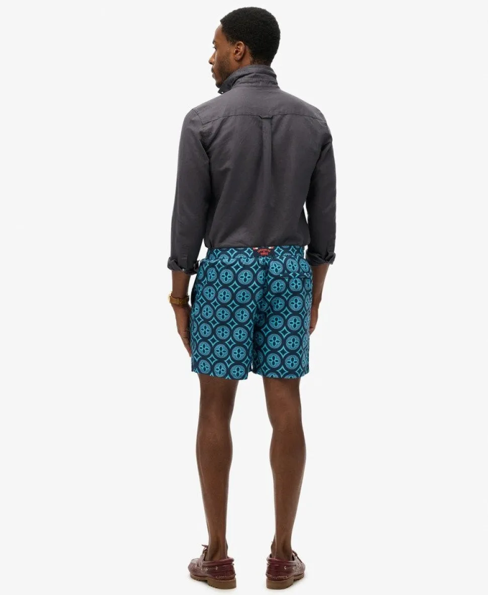 Tile Print 17-inch Swim Shorts