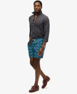 Tile Print 17-inch Swim Shorts