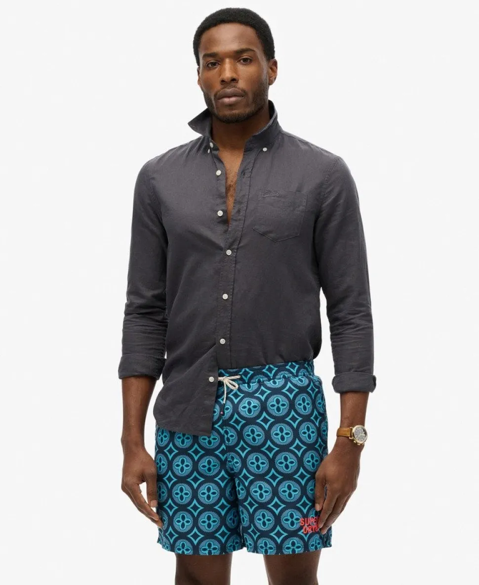 Tile Print 17-inch Swim Shorts