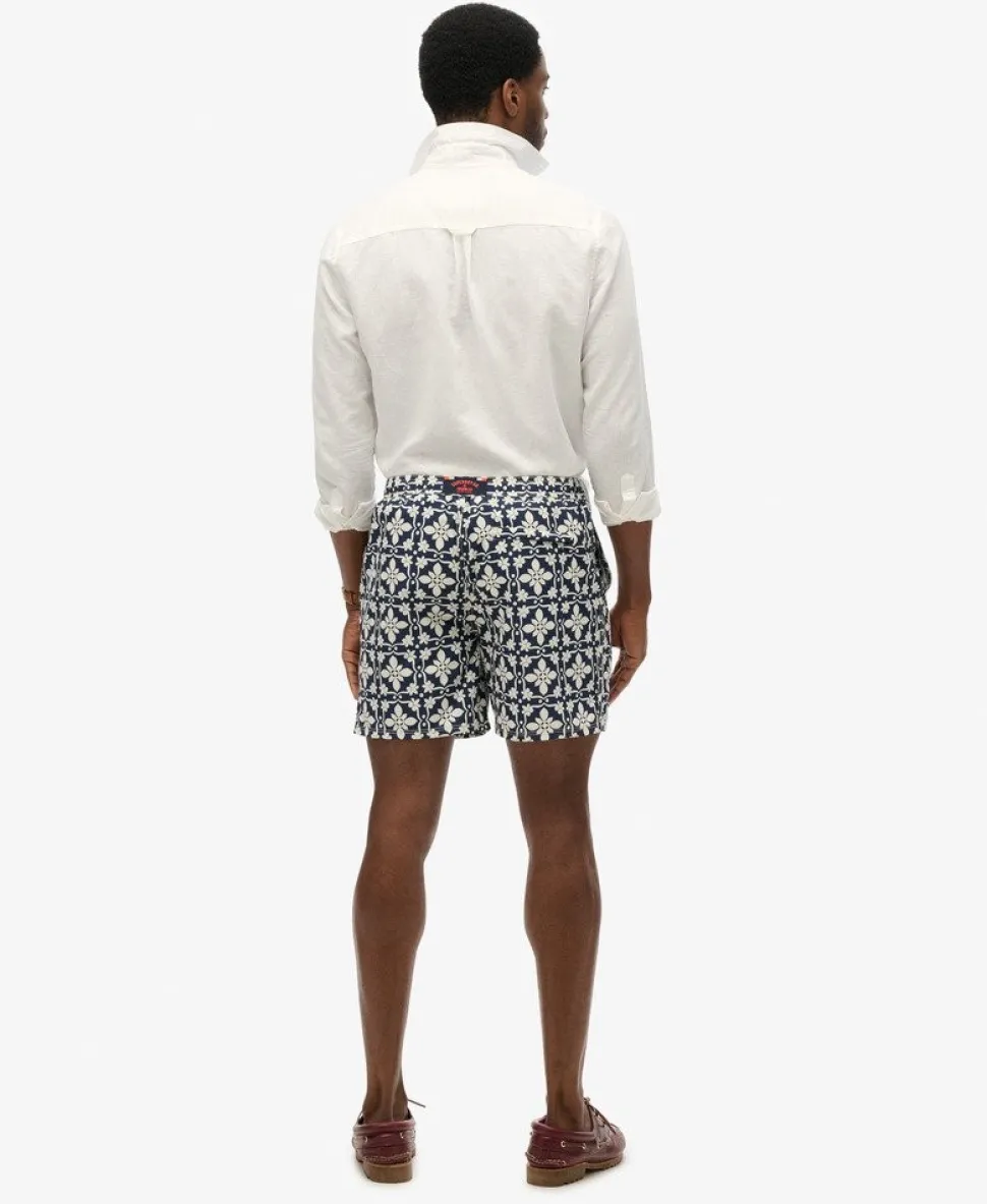 Tile Print 17-inch Swim Shorts
