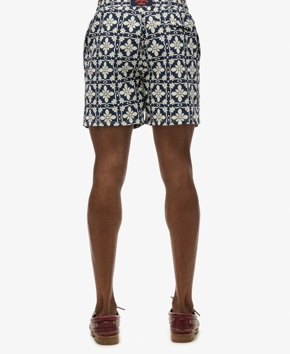 Tile Print 17-inch Swim Shorts