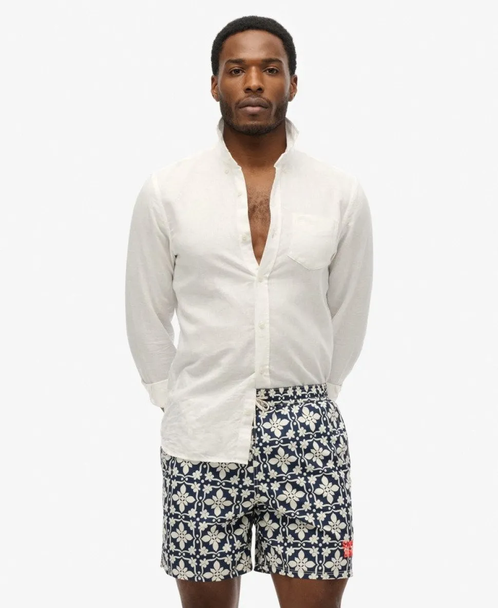 Tile Print 17-inch Swim Shorts