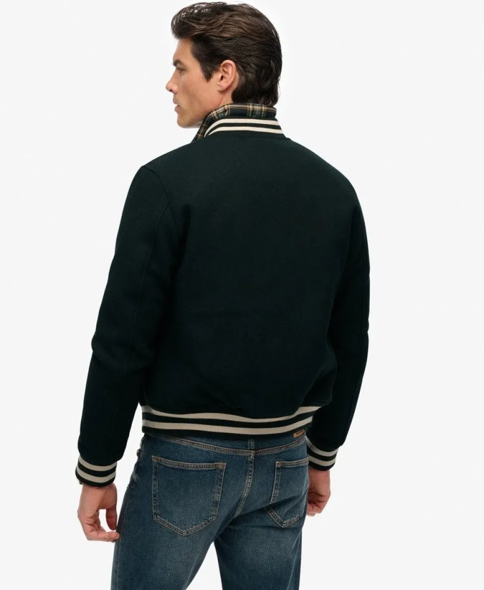 Varsity Monogram Wool Blend Bomber Jacket