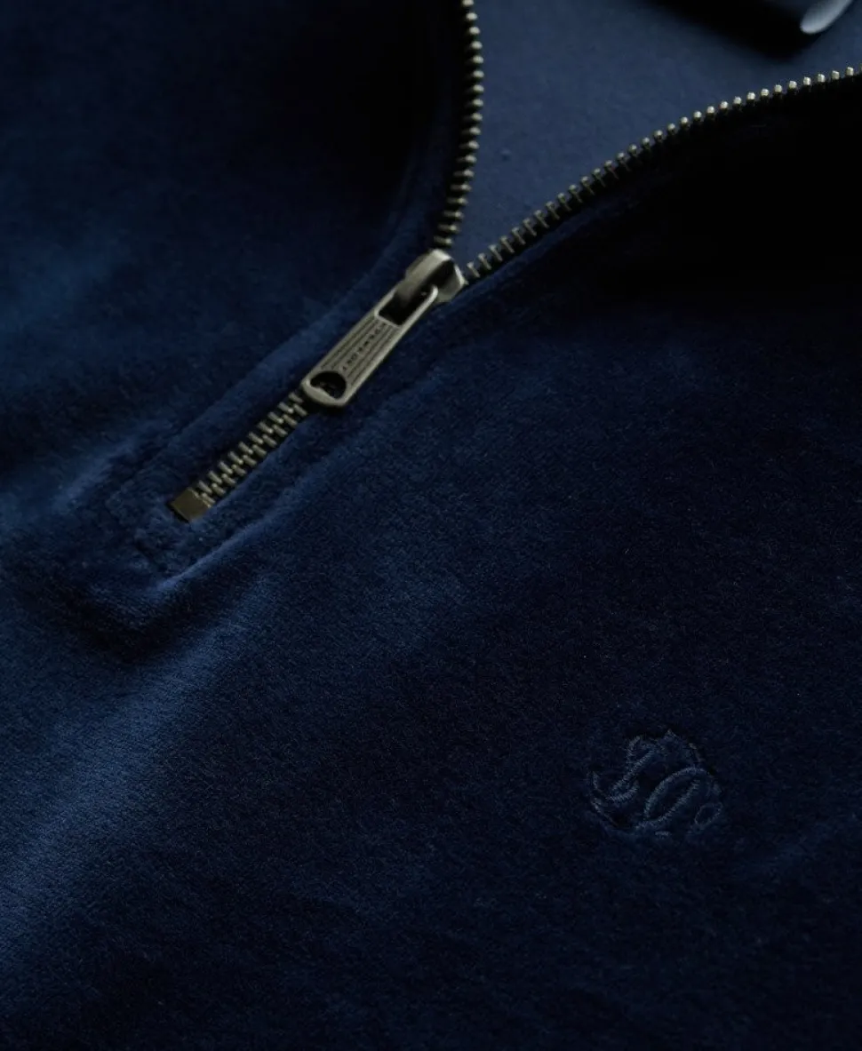 Velour Half Zip Sweatshirt