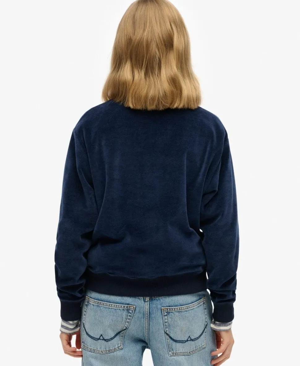 Velour Half Zip Sweatshirt