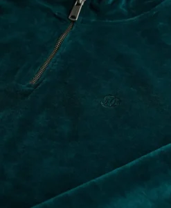 Velour Half Zip Sweatshirt