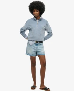 Velour Half Zip Sweatshirt