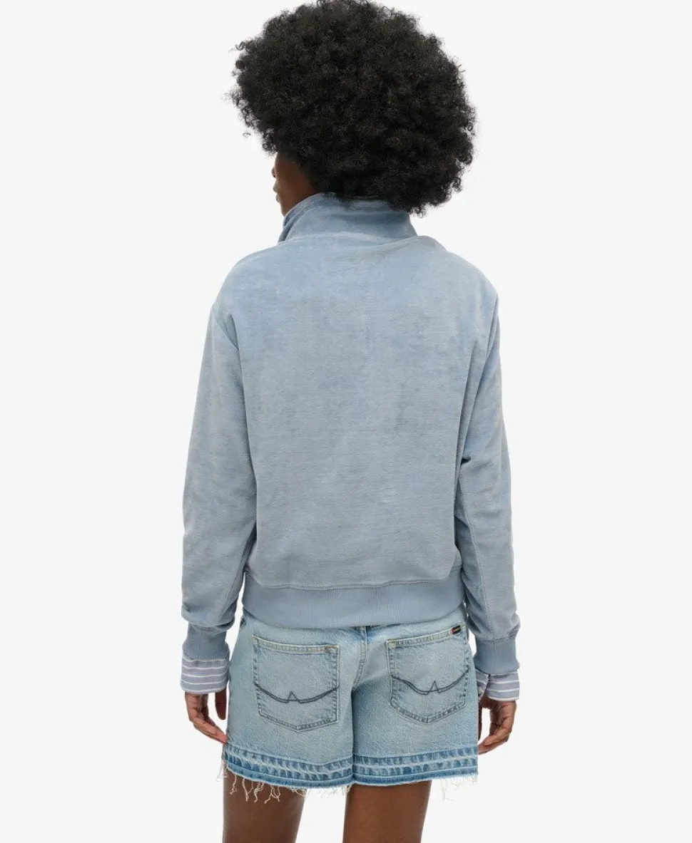 Velour Half Zip Sweatshirt