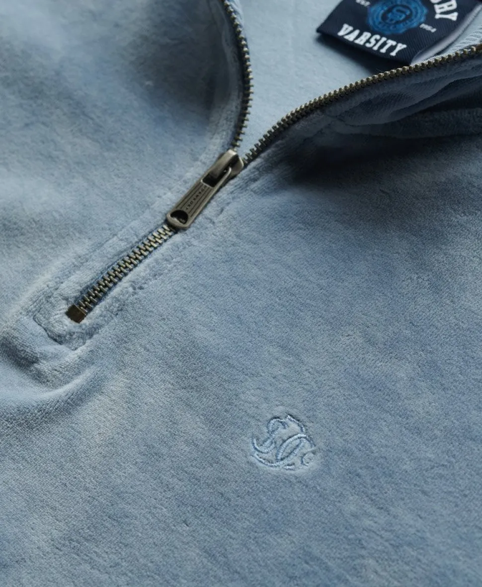Velour Half Zip Sweatshirt