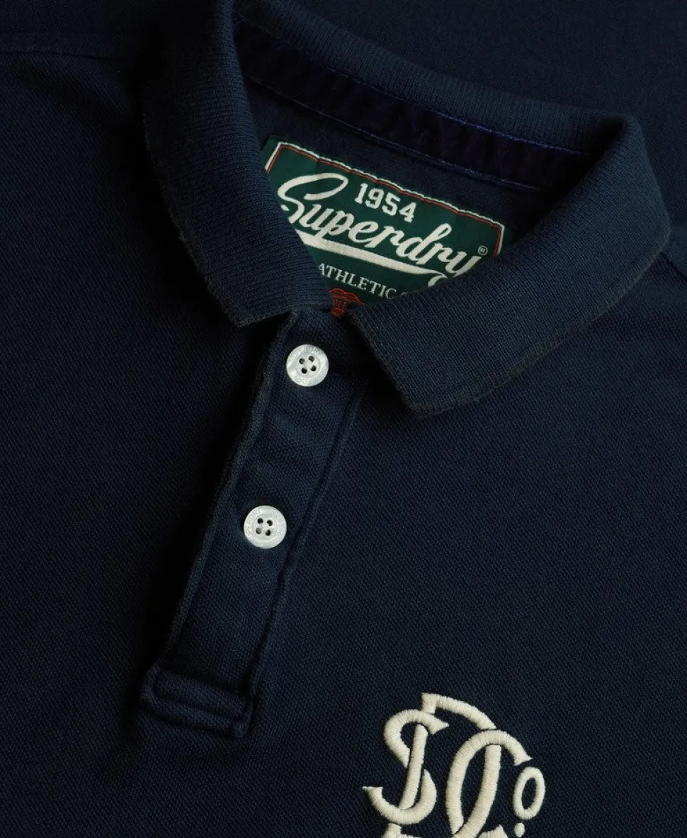 Vintage Athletic Embroidered Polo Shirt