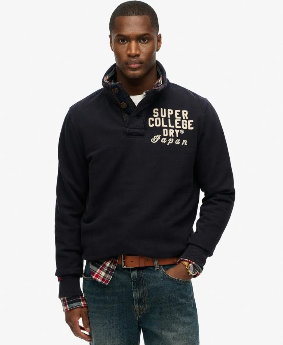 Vintage Athletic Half Button Jumper