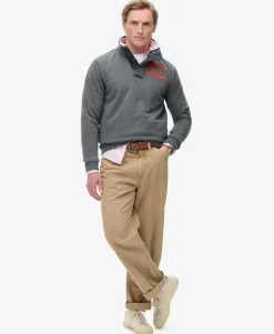 Vintage Athletic Half Button Sweatshirt