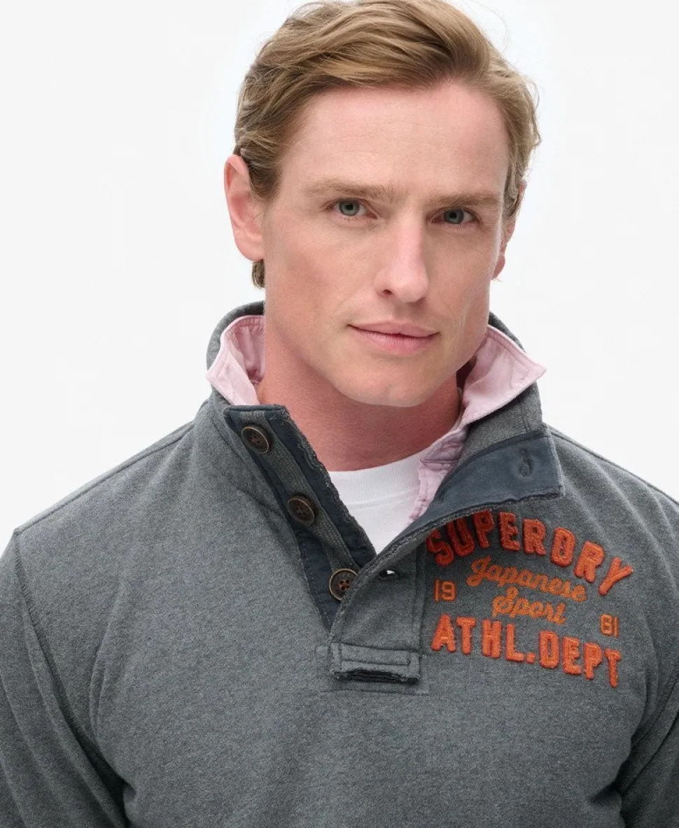 Vintage Athletic Half Button Sweatshirt