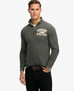 Vintage Athletic Long Sleeve Polo Shirt