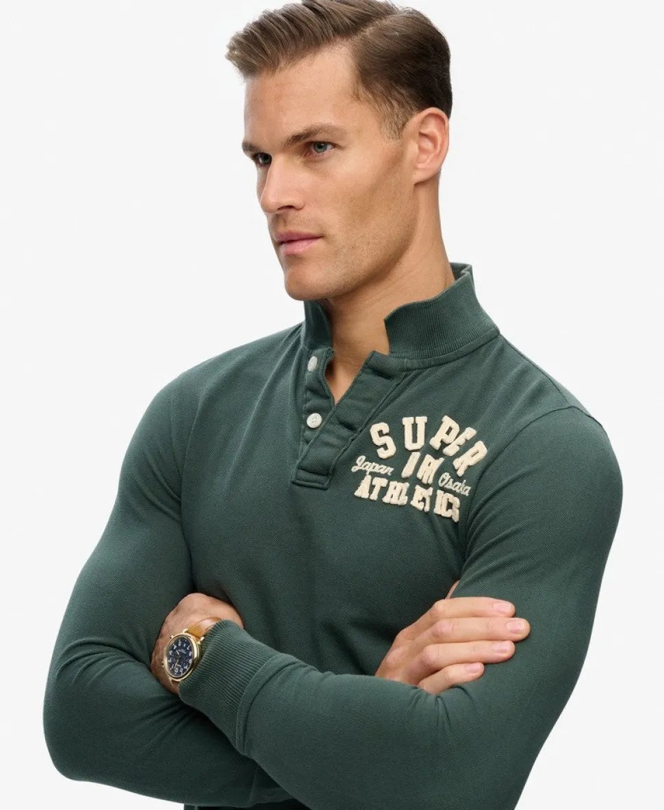 Vintage Athletic Long Sleeve Polo Shirt