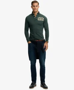 Vintage Athletic Long Sleeve Polo Shirt