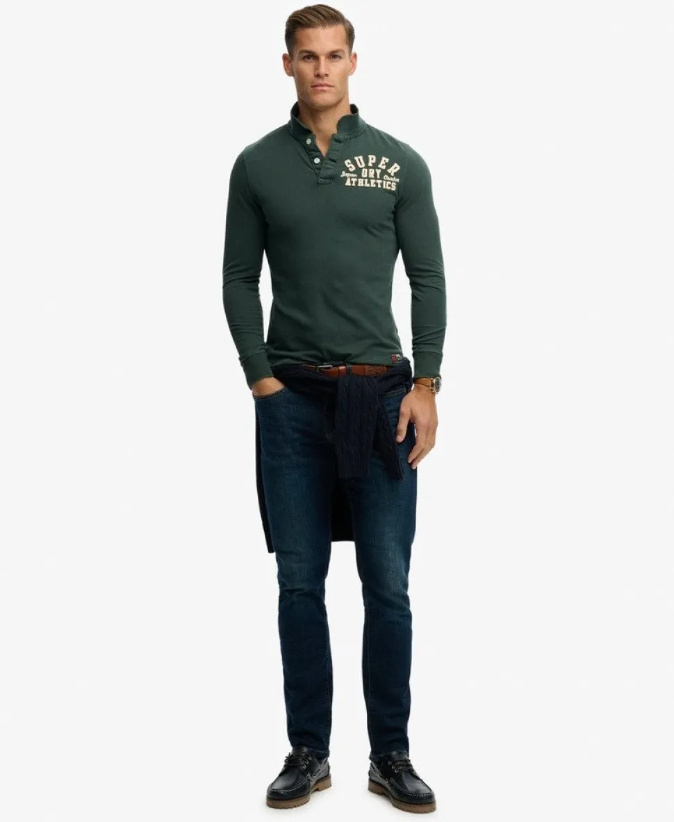 Vintage Athletic Long Sleeve Polo Shirt