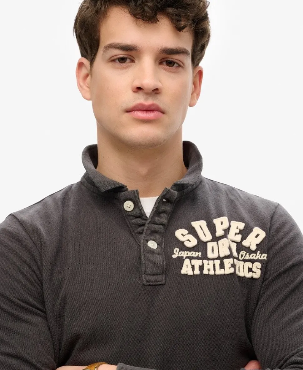 Vintage Athletic Long Sleeve Polo Shirt