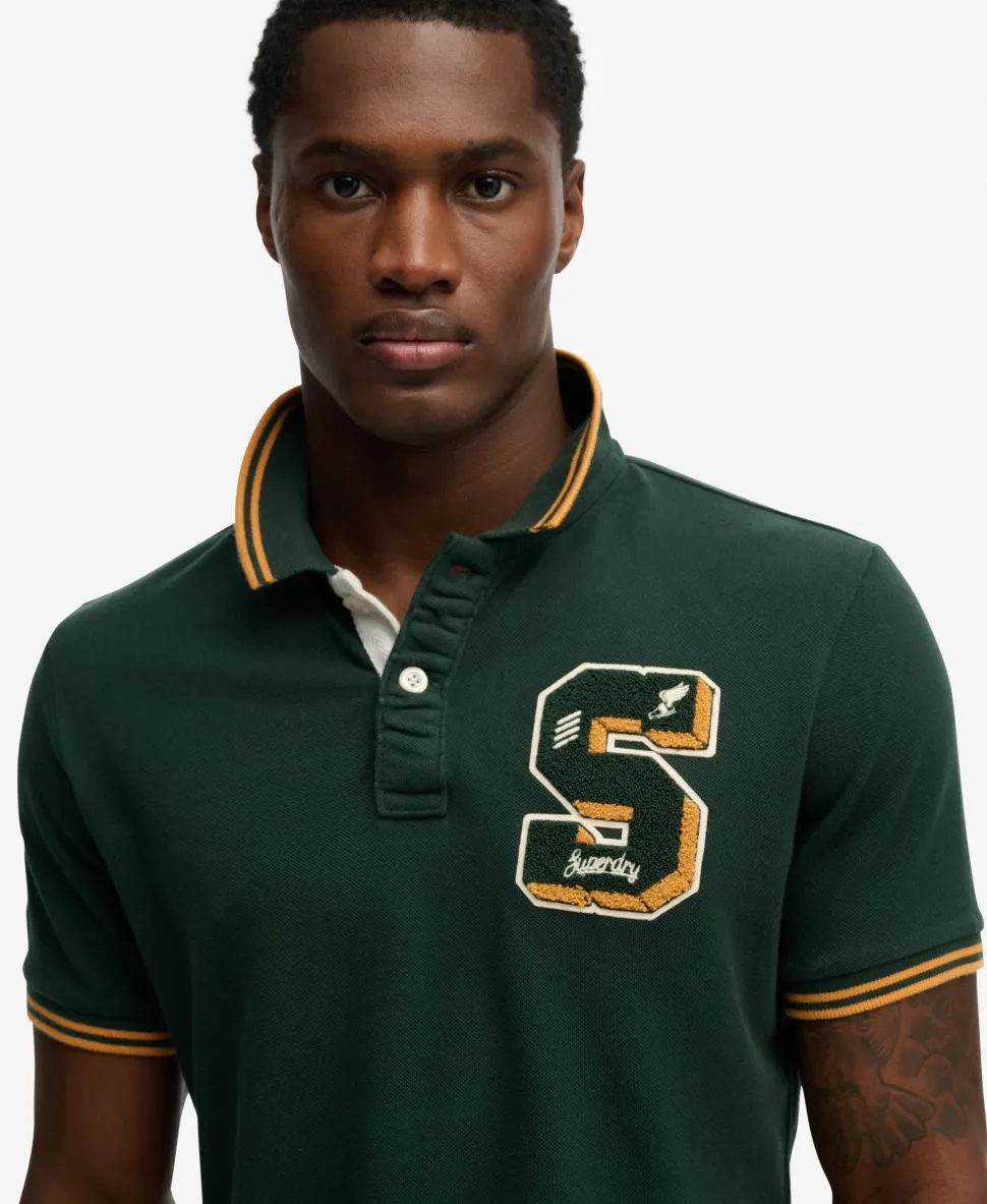 Vintage Athletic Patch Polo Shirt