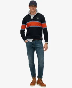 Vintage Athletic Stripe Rugby Top