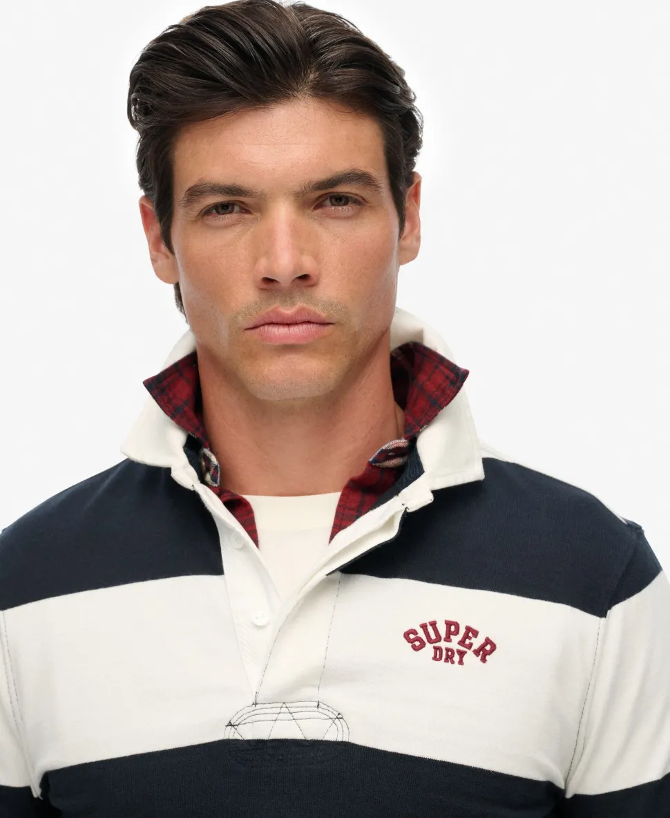 Vintage Athletic Stripe Rugby Top