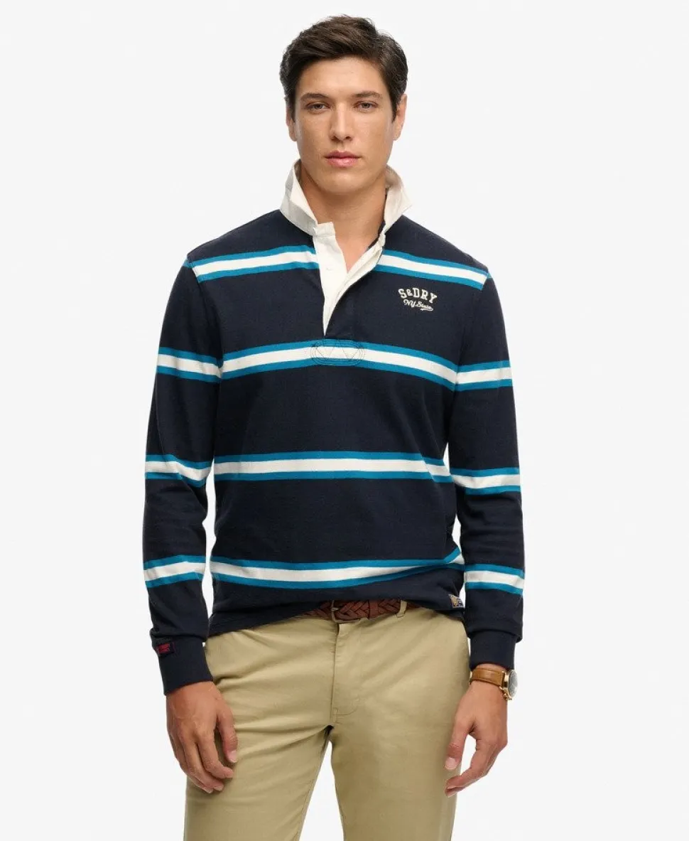 Vintage Athletic Stripe Rugby Top