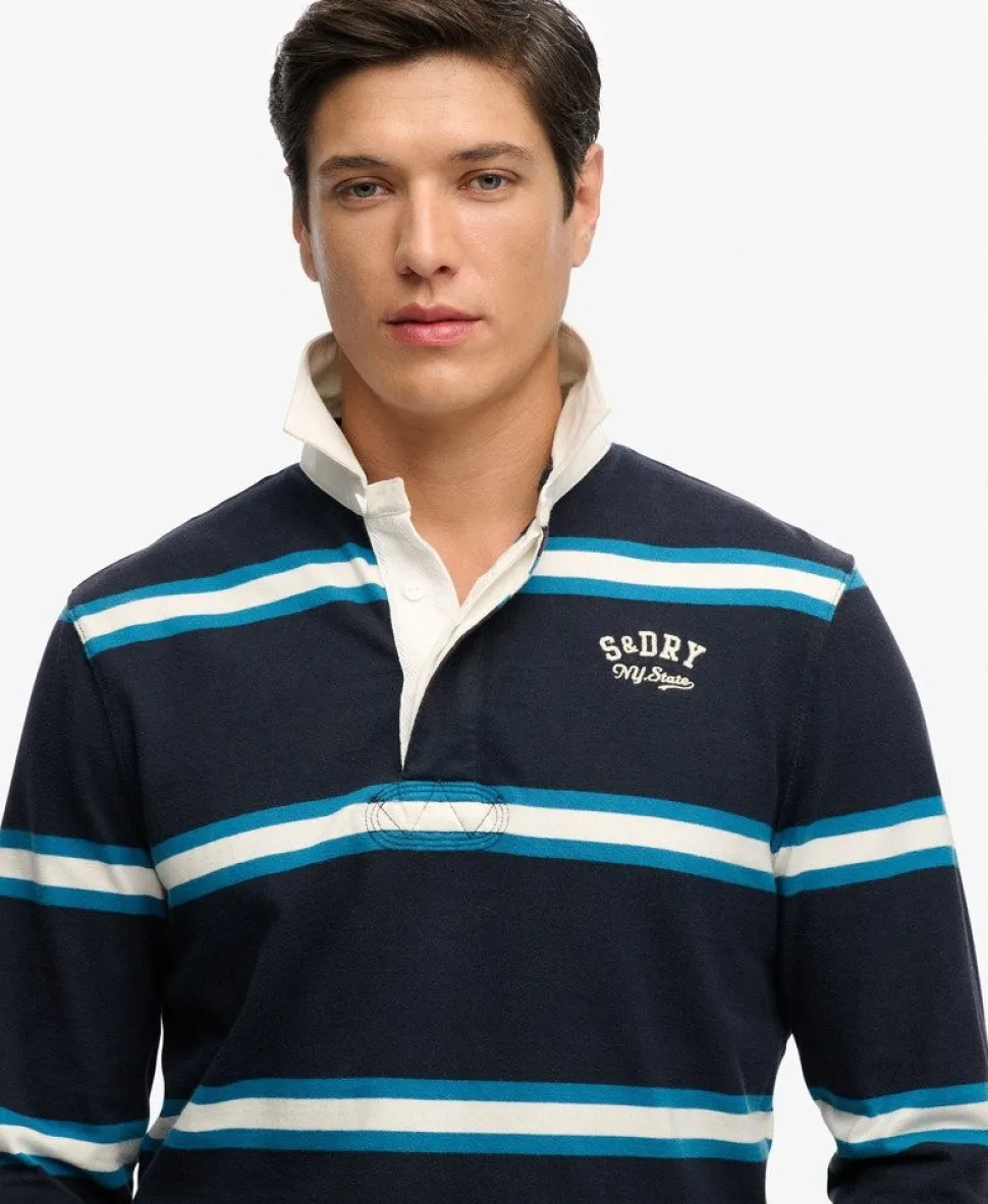 Vintage Athletic Stripe Rugby Top