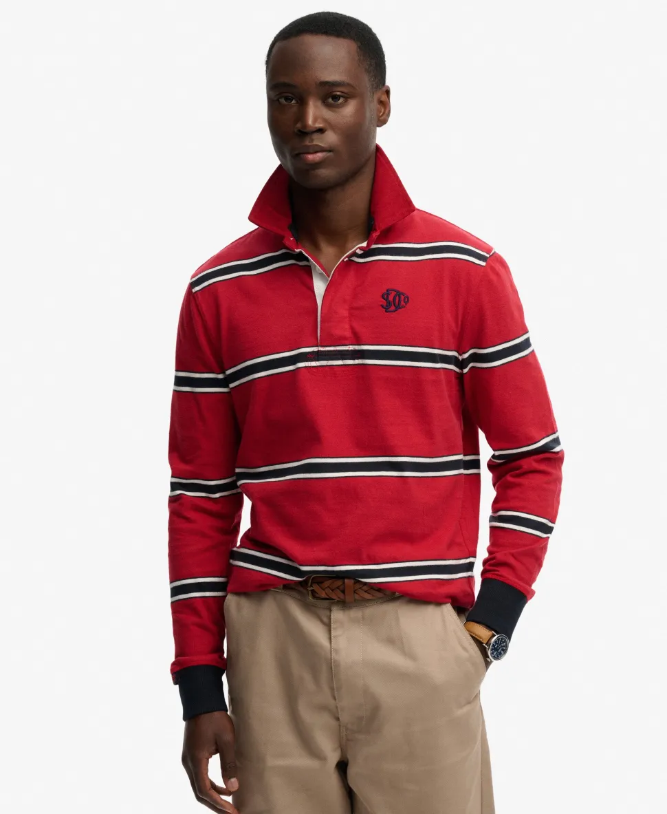 Vintage Athletic Stripe Rugby Top
