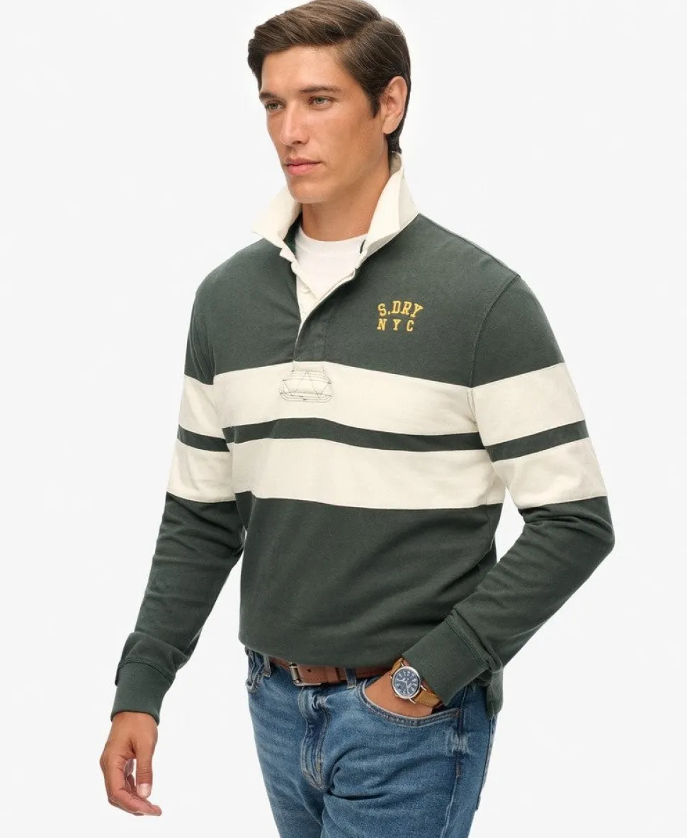 Vintage Athletic Stripe Rugby Top