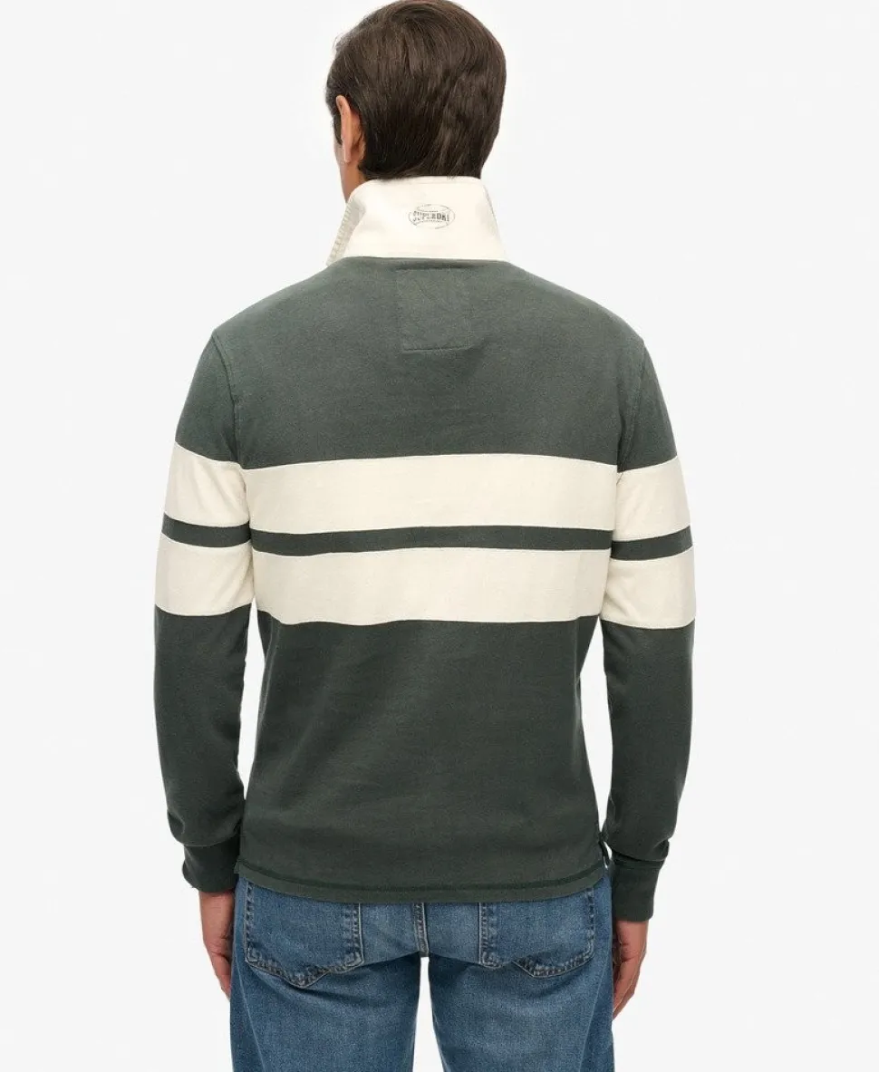 Vintage Athletic Stripe Rugby Top
