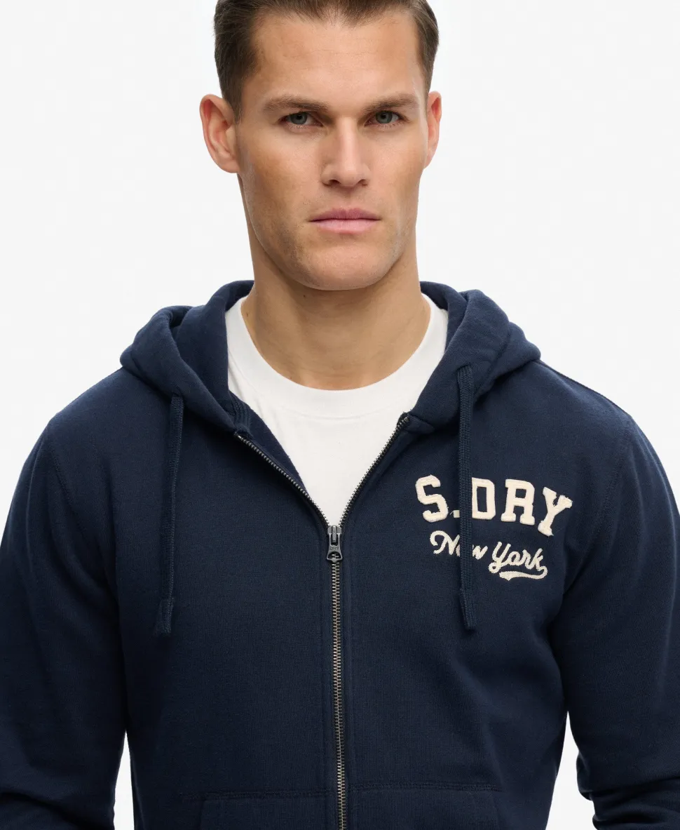 Vintage Athletic Zip Hoodie