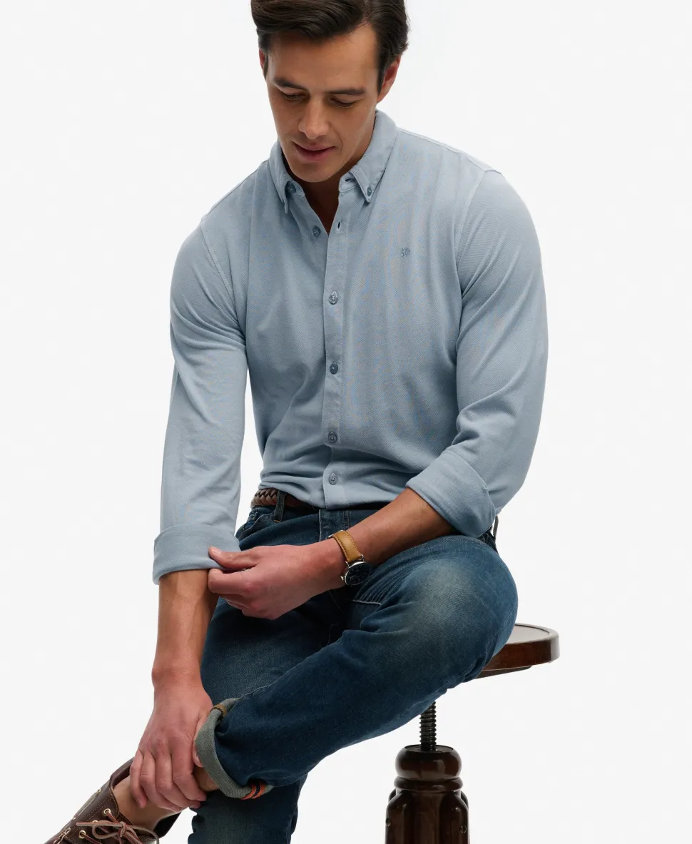 Vintage Destroy Pique Long Sleeve Shirt