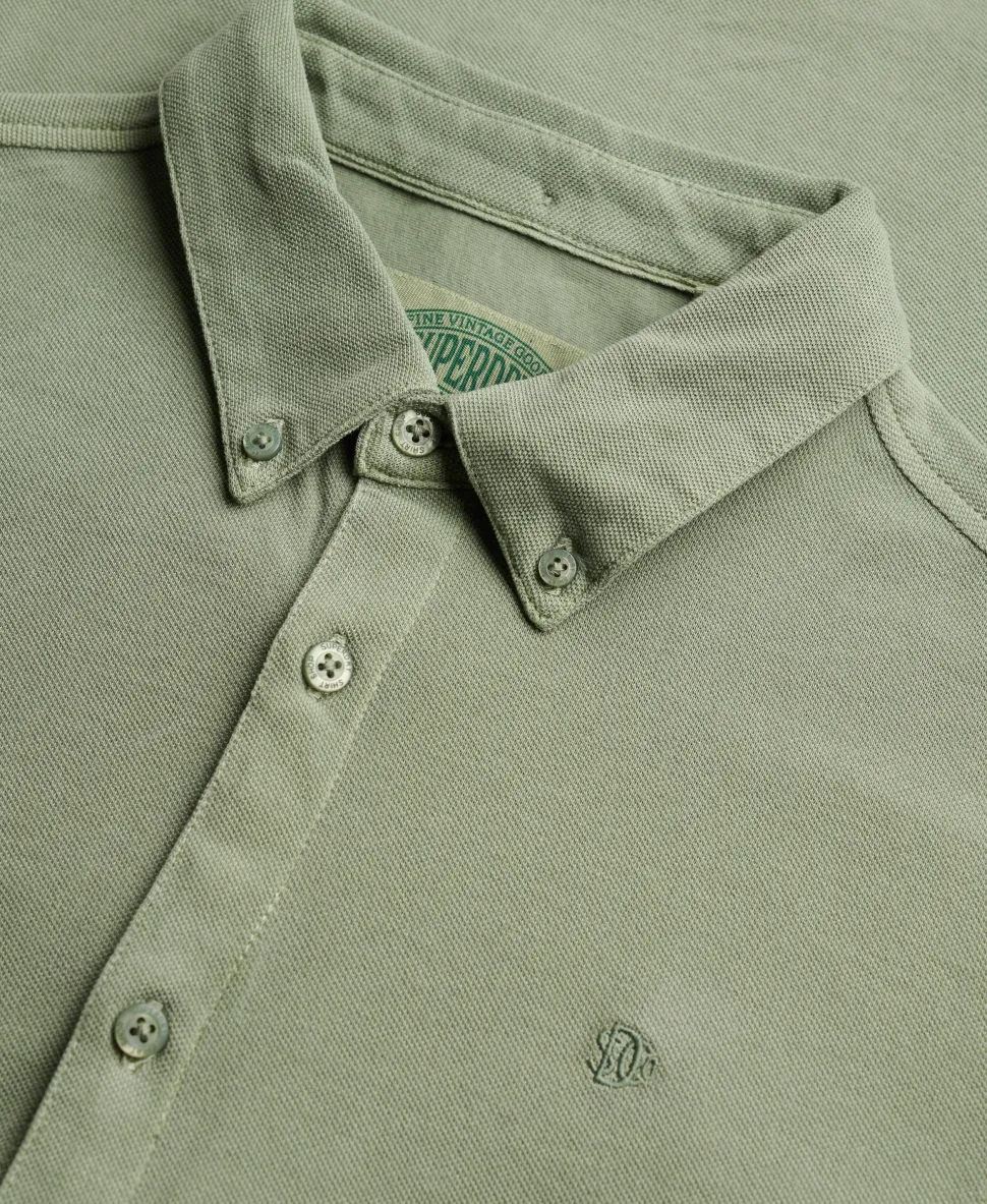 Vintage Destroy Pique Long Sleeve Shirt