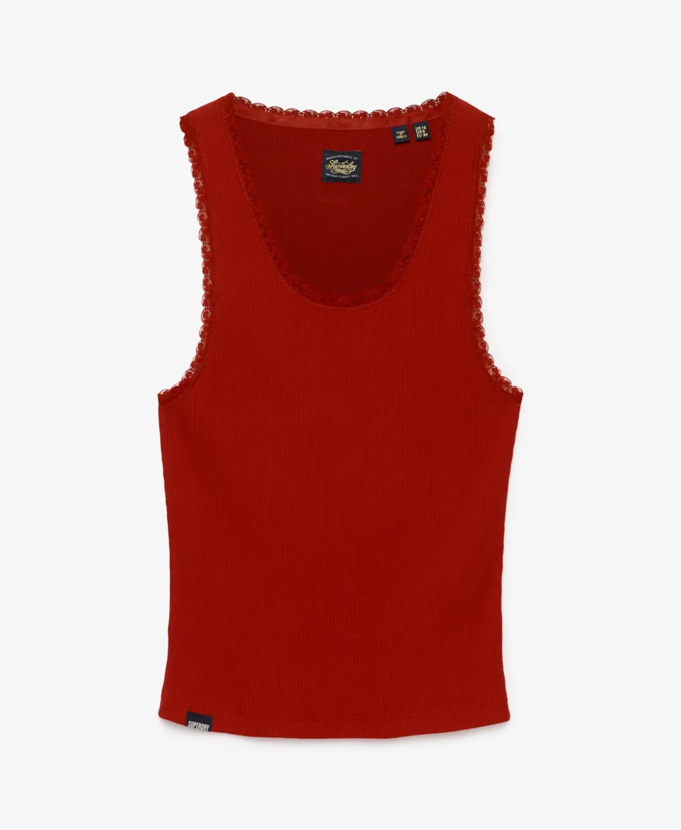 Vintage Lace Trim Vest