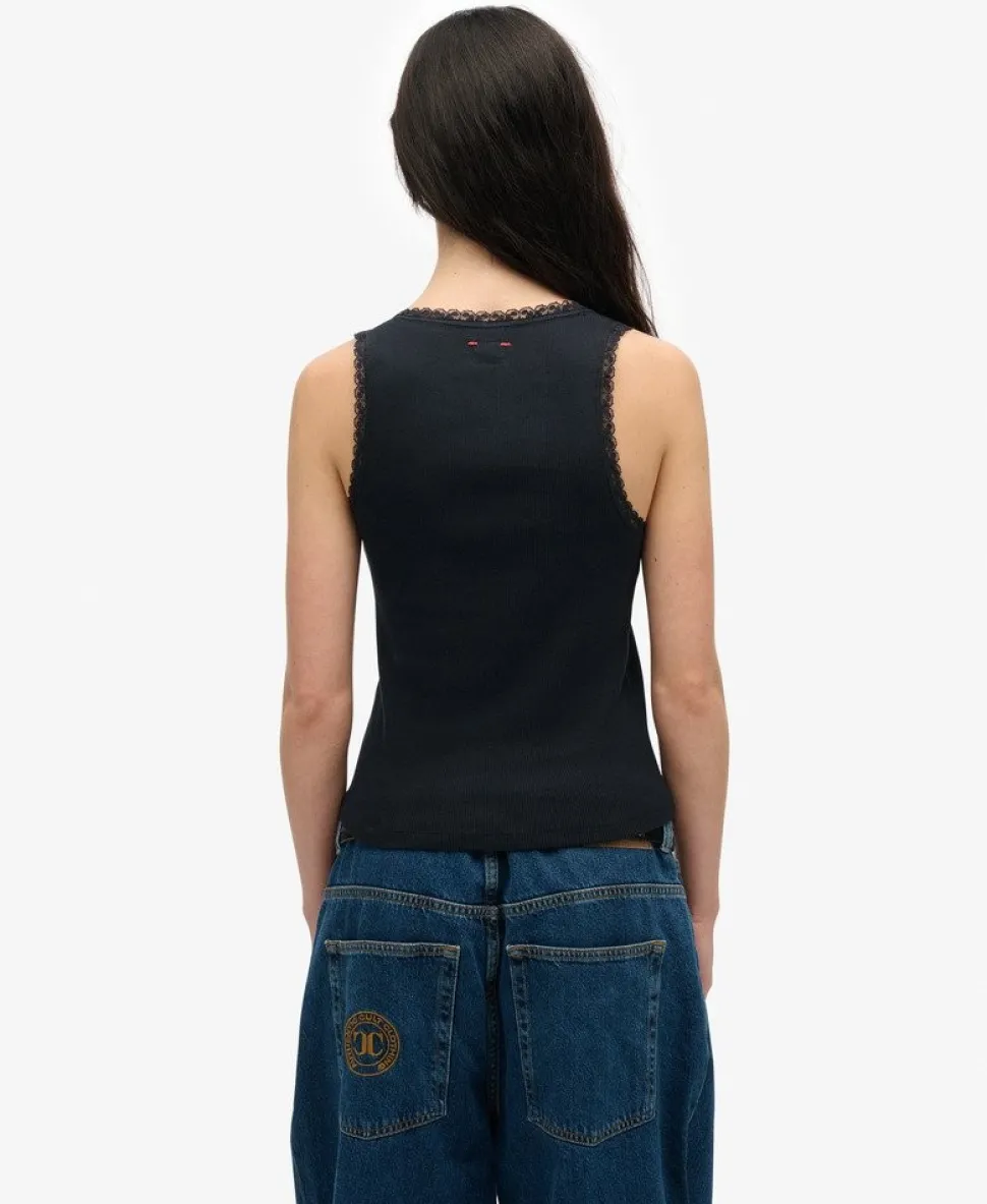 Vintage Lace Trim Vest