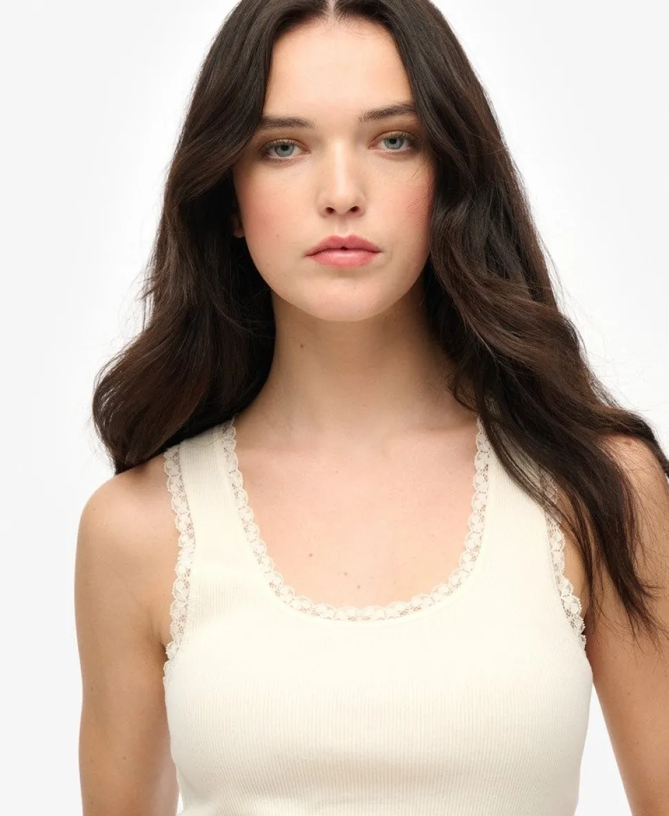 Vintage Lace Trim Vest