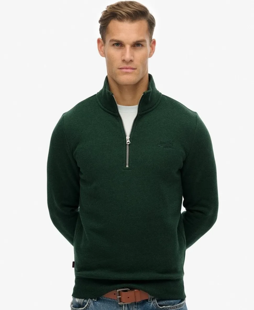 Vintage Logo Embroidered Half Zip Sweatshirt