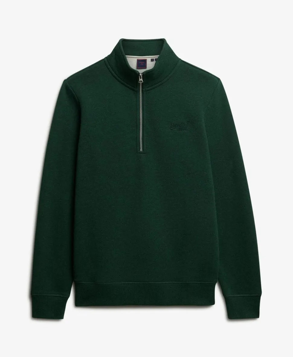 Vintage Logo Embroidered Half Zip Sweatshirt