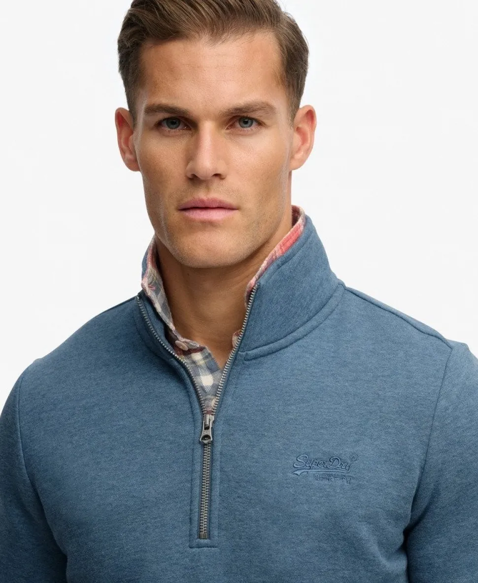 Vintage Logo Embroidered Half Zip Sweatshirt