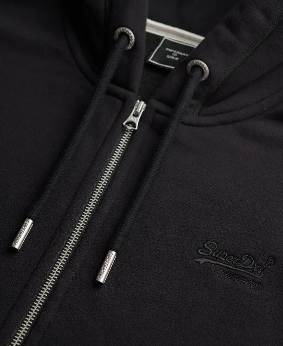 Vintage Logo Embroidered Zip Hoodie