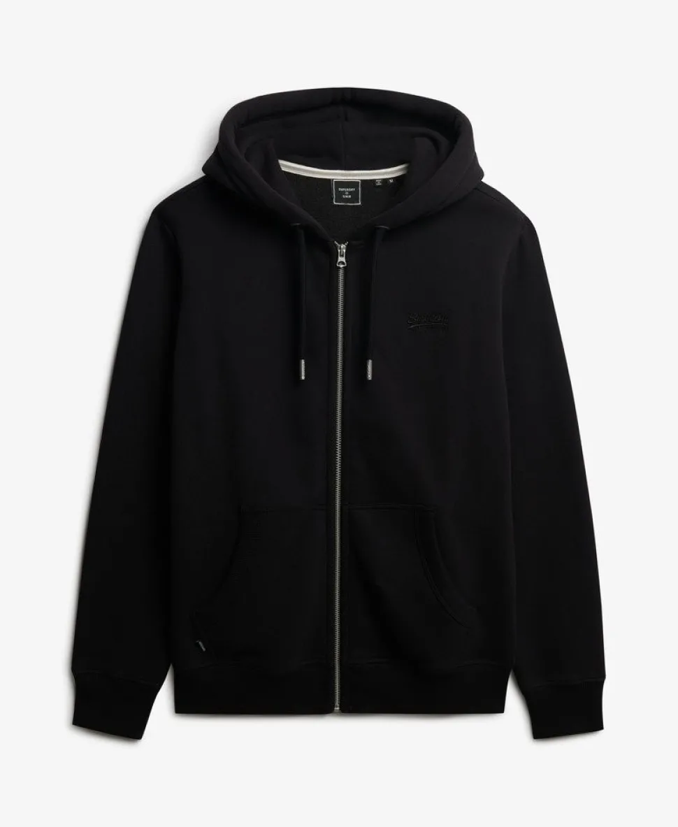 Vintage Logo Embroidered Zip Hoodie