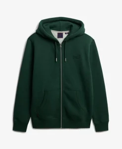 Vintage Logo Embroidered Zip Hoodie