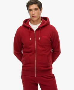 Vintage Logo Embroidered Zip Hoodie
